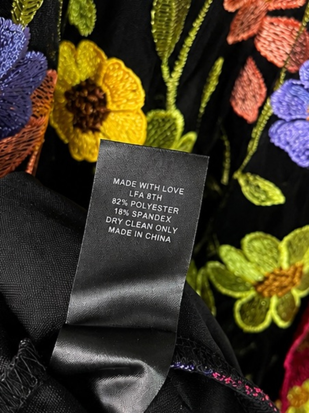 Lulus ✨ Thriving Poise Black 3D Floral Embroidered Tie-Strap Maxi Dress - Picture 10 of 16